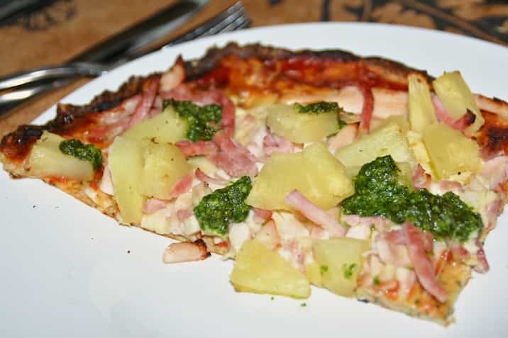 Blomkålspizza, stykke